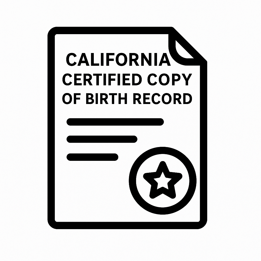 California Certified Copy of Birth Record